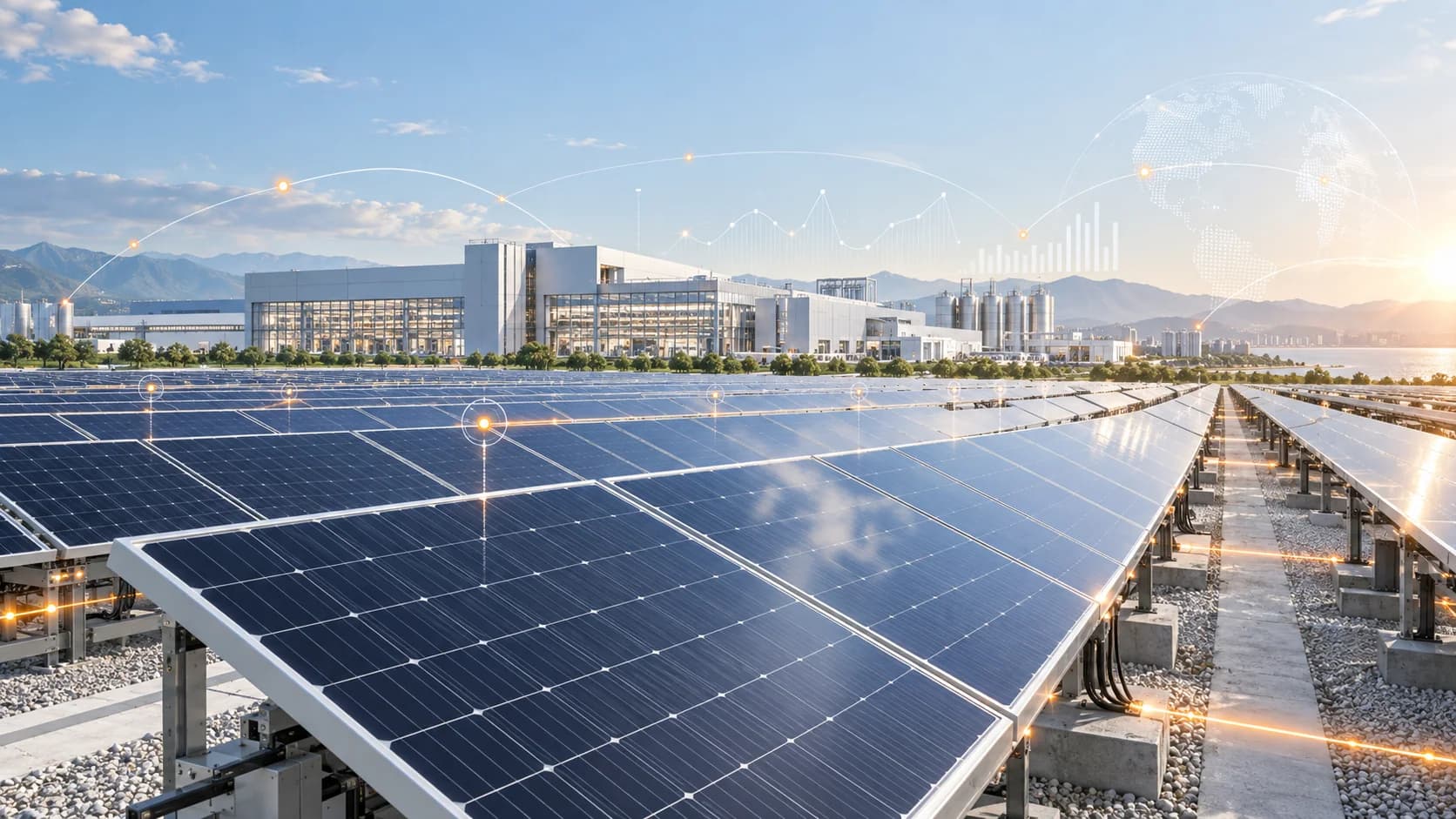 Solar panel installation with subtle digital energy monitoring and performance analytics